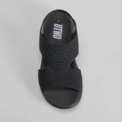 Hot Sandalia cuña Knit negra Mujer Sandalias Deportivas