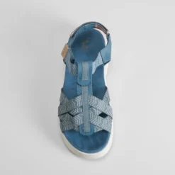 Best Sandalia cuña tiras azul Mujer Sandalias Cuña|Sandalias Confort