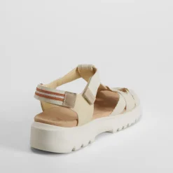 Best Sandalia cuña tiras beige Mujer Sandalias Cuña|Sandalias Confort