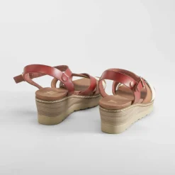 Clearance Sandalia cuña tiras camel REFRESH Mujer Sandalias Cuña