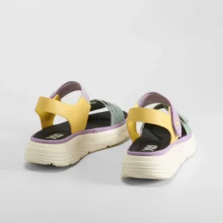 Sandalia cuña tiras perfos multicolor Mujer Sandalias Cuña|Sandalias Planas