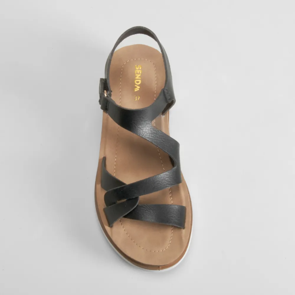 New Sandalia de cuña color negro Mujer Sandalias Cuña