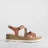 Outlet Sandalia de cuña marrón Mujer Sandalias Cuña