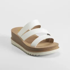 Sale Sandalia de cuña tiras blanca Mujer Sandalias Cuña