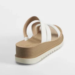 Sale Sandalia de cuña tiras blanca Mujer Sandalias Cuña