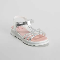 Clearance Sandalia de piel plata Sandalias