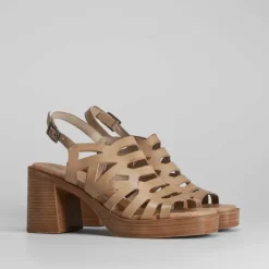 Best Sandalia de tacón troquelada piel Mujer Sandalias Tacón