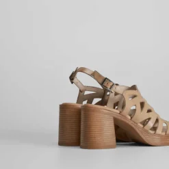 Best Sandalia de tacón troquelada piel Mujer Sandalias Tacón