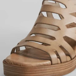 Best Sandalia de tacón troquelada piel Mujer Sandalias Tacón