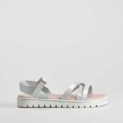Discount Sandalia de tiras velcro plata OH GIRL Sandalias