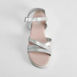 Discount Sandalia de tiras velcro plata OH GIRL Sandalias