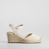 Best Sandalia de yute de cuña macrame beige PICCOLA PIU Mujer Espartos