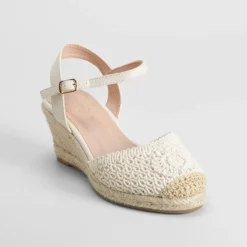 Best Sandalia de yute de cuña macrame beige PICCOLA PIU Mujer Espartos