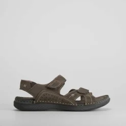 Clearance Sandalia deportiva de piel marrón WALK & FLY Hombre Sandalias