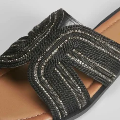 Sandalia destalonada plana brillos PICCOLA PIU Mujer Sandalias Planas