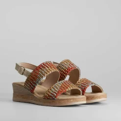 Sale Sandalia doble tira multicolor Mujer Sandalias Cuña