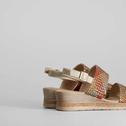 Sale Sandalia doble tira multicolor Mujer Sandalias Cuña