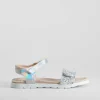 Discount Sandalia doble velcro plata COMFEET Sandalias