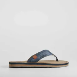 Discount Sandalia esclava lona azul Hombre Sandalias