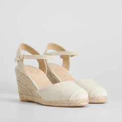 Outlet Sandalia esparto dorada PICCOLA PIU Mujer Espartos|Sandalias Cuña