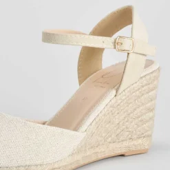 Outlet Sandalia esparto dorada PICCOLA PIU Mujer Espartos|Sandalias Cuña