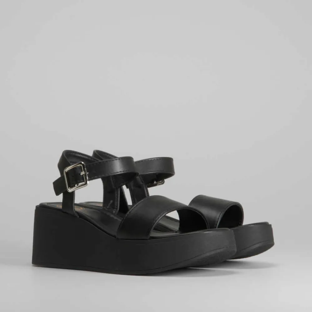 Best Sandalia monocolor cuña negra Mujer Sandalias Cuña