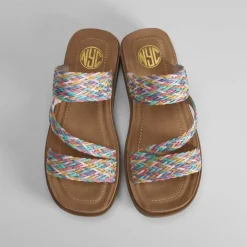 Sale Sandalia multicolor cuña destalonada de Mujer Sandalias Planas