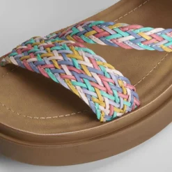 Sale Sandalia multicolor cuña destalonada de Mujer Sandalias Planas