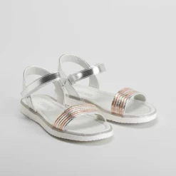 Outlet Sandalia multitiras metálico plata OH GIRL Sandalias