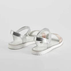 Outlet Sandalia multitiras metálico plata OH GIRL Sandalias