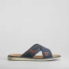 Sale Sandalia pala cruzada acolchada azul Hombre Sandalias
