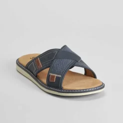 Sale Sandalia pala cruzada acolchada azul Hombre Sandalias