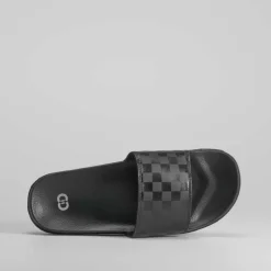 New Sandalia pala negra a cuadros DRIVE Hombre Chanclas Piscina