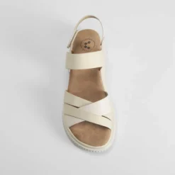 Clearance Sandalia plana acolchada beige Mujer Sandalias Confort|Sandalias Planas
