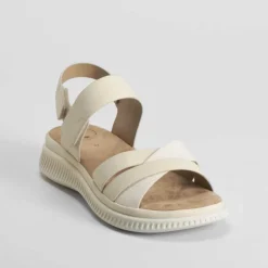Clearance Sandalia plana acolchada beige Mujer Sandalias Confort|Sandalias Planas