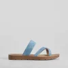 Sale Sandalia plana esclava azul Mujer Sandalias Planas