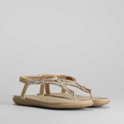 Sale Sandalia plana esclava brillos PICCOLA PIU Mujer Sandalias Planas