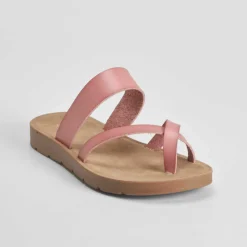 Hot Sandalia plana esclava rosa Mujer Sandalias Planas