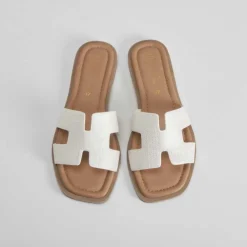 Sale Sandalia plana pala ancha blanca PICCOLA PIU Mujer Sandalias Planas