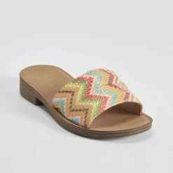 Outlet Sandalia plana pala rafia multicolor Mujer Sandalias Planas