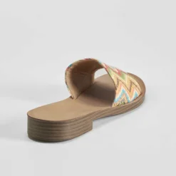 Outlet Sandalia plana pala rafia multicolor Mujer Sandalias Planas