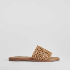 Sale Sandalia plana plana trenzada beige PICCOLA PIU Mujer Sandalias Planas