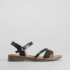 Best Sandalia plana tachuelas negra Mujer Sandalias Planas