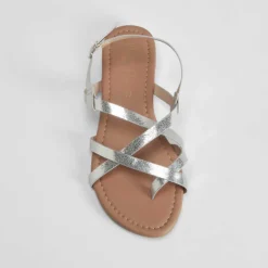 Best Sandalia plana tiras plata PICCOLA PIU Mujer Sandalias Planas