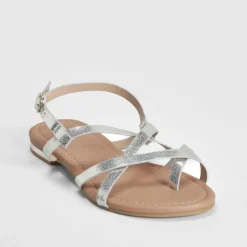 Best Sandalia plana tiras plata PICCOLA PIU Mujer Sandalias Planas