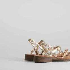 Sandalia plana tiras trenzadas Mujer Sandalias Planas