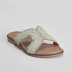 Best Sandalia plana tiras trenza gris PICCOLA PIU Mujer Sandalias Planas