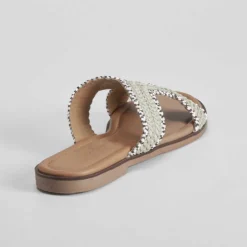 Best Sandalia plana tiras trenza gris PICCOLA PIU Mujer Sandalias Planas