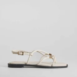 Best Sandalia plana tubular beige PICCOLA PIU Mujer Sandalias Planas