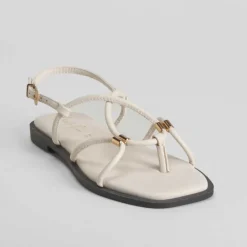Best Sandalia plana tubular beige PICCOLA PIU Mujer Sandalias Planas